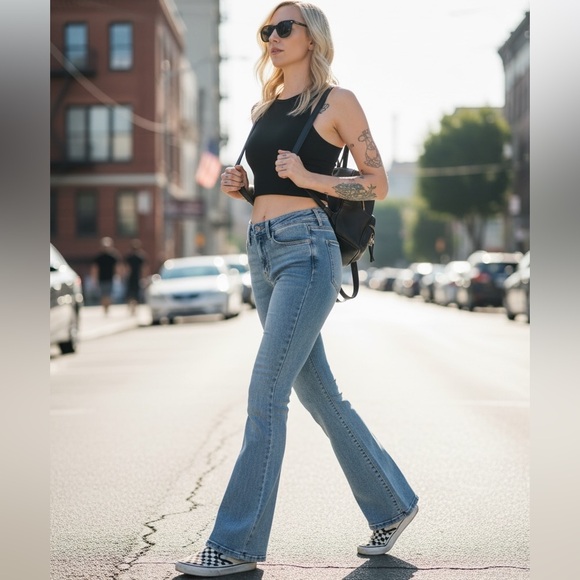 Fashion Nova Denim - Fashion Nova Gemma Sculpting Stretch Vintage Wash High Waist Flare Jeans NWT